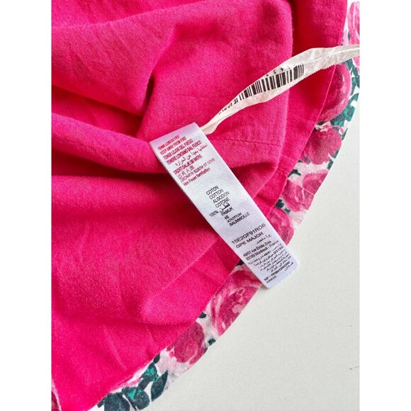 Girls' SERGENT MAJOR Pink Rose Floral Cotton Voile A-Line Tent Dress, Size 10 - Picture 8 of 9